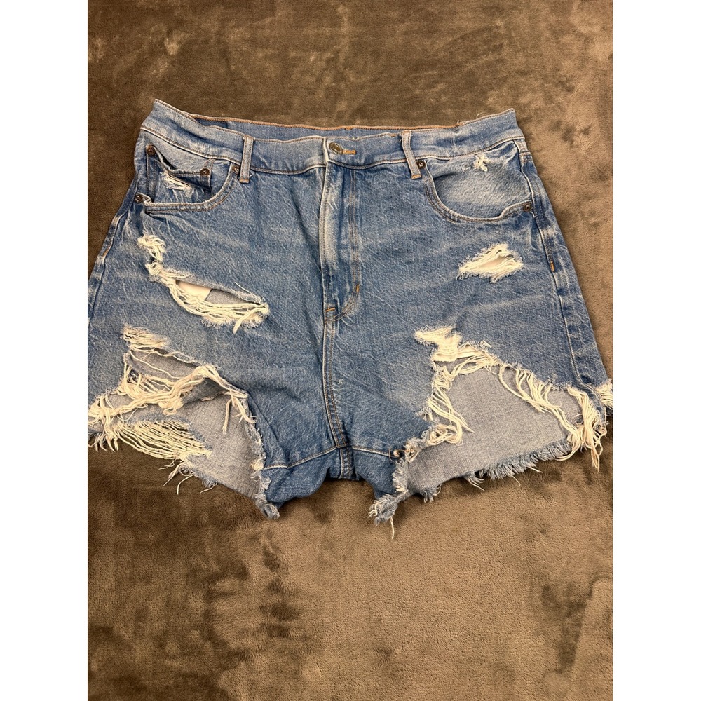 American Eagle Outfitters Distressed Light Blue Denim Jean Shorts